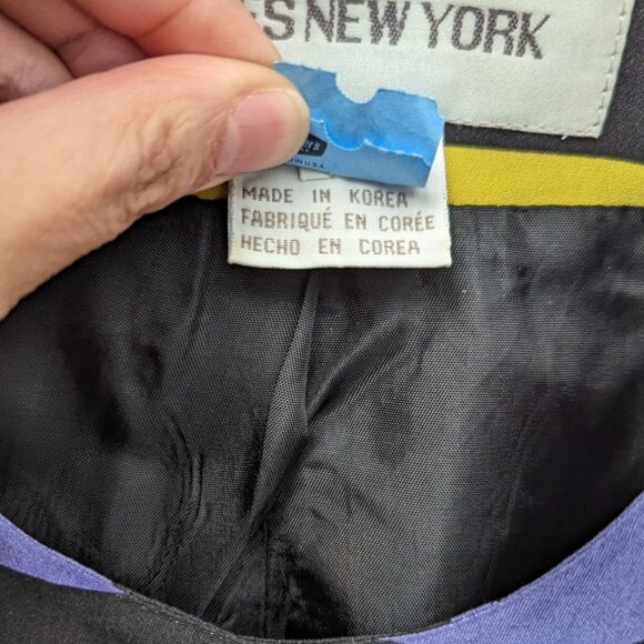 Vintage Y2K Jones New York 100% Silk Rainbow Striped Blazer Career Jacket 10 Med - Picture 5 of 8